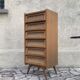 Chiffonnier pieds compas 1950 en bois clair
