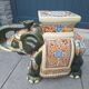 Elephant earthenware plant holder 1960