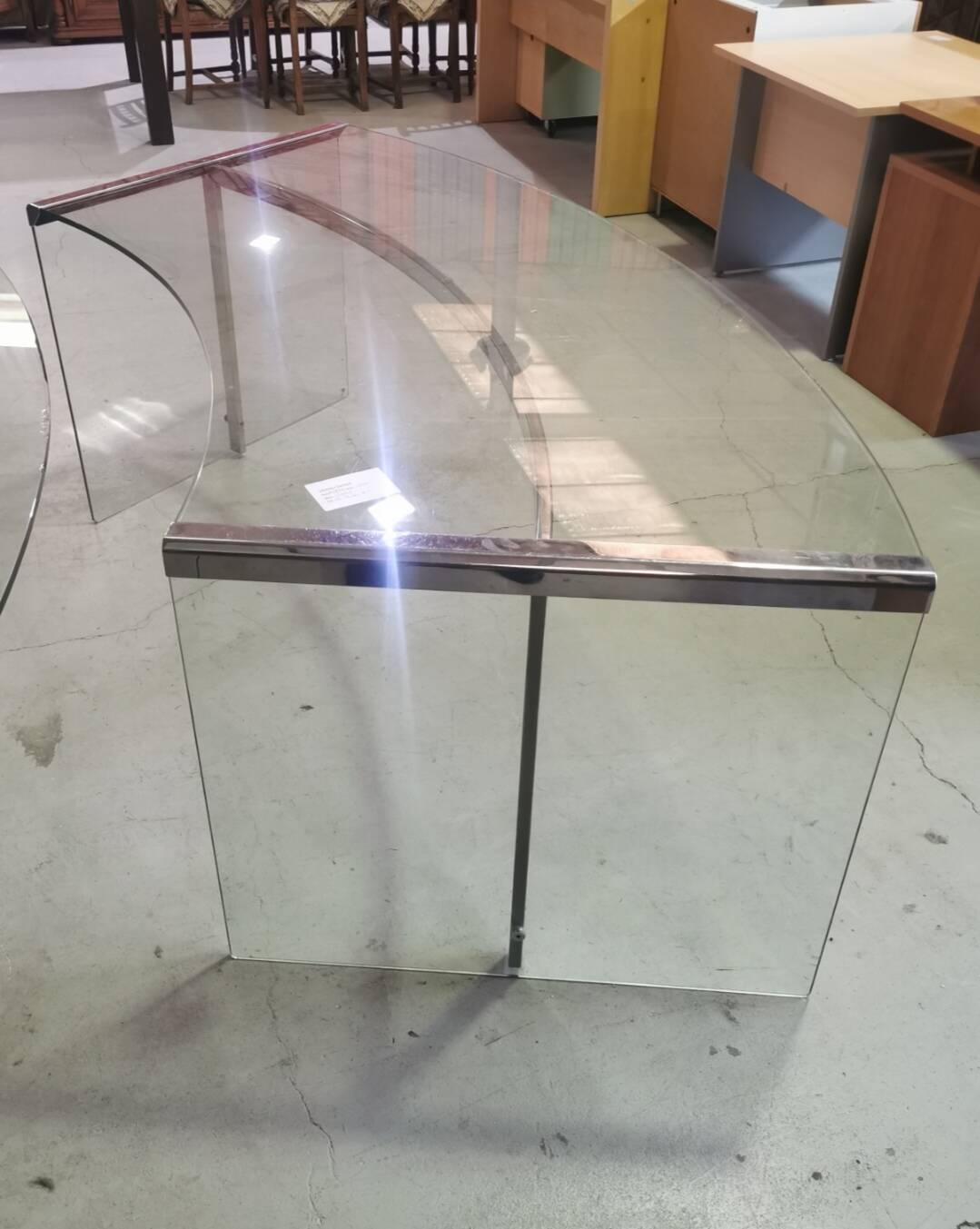 2 glass desks by Radice & Gallotti, 1970