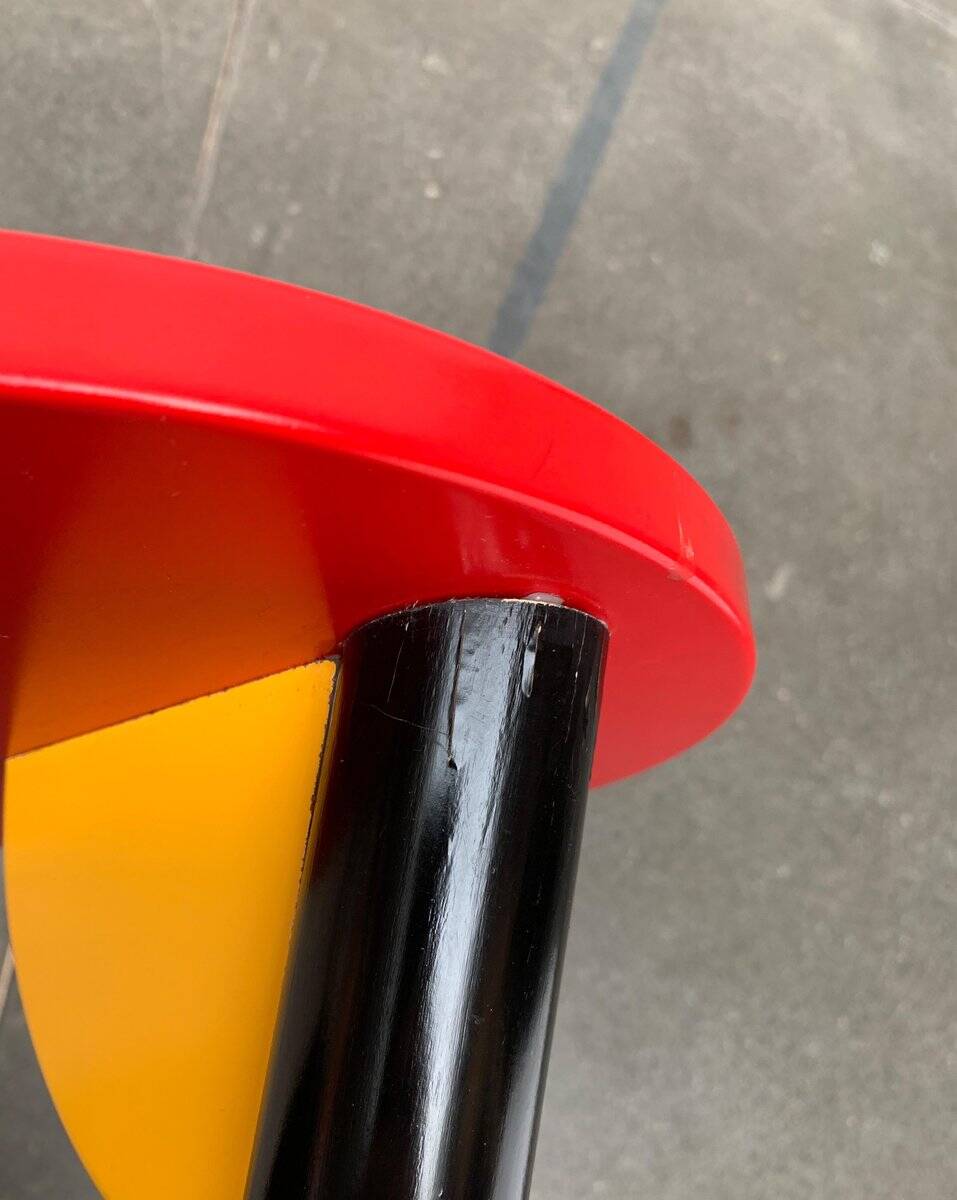 Postmodern wooden plant stand or side table