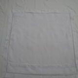 Pair of old cushions cover in thin white canvas, monogrammed