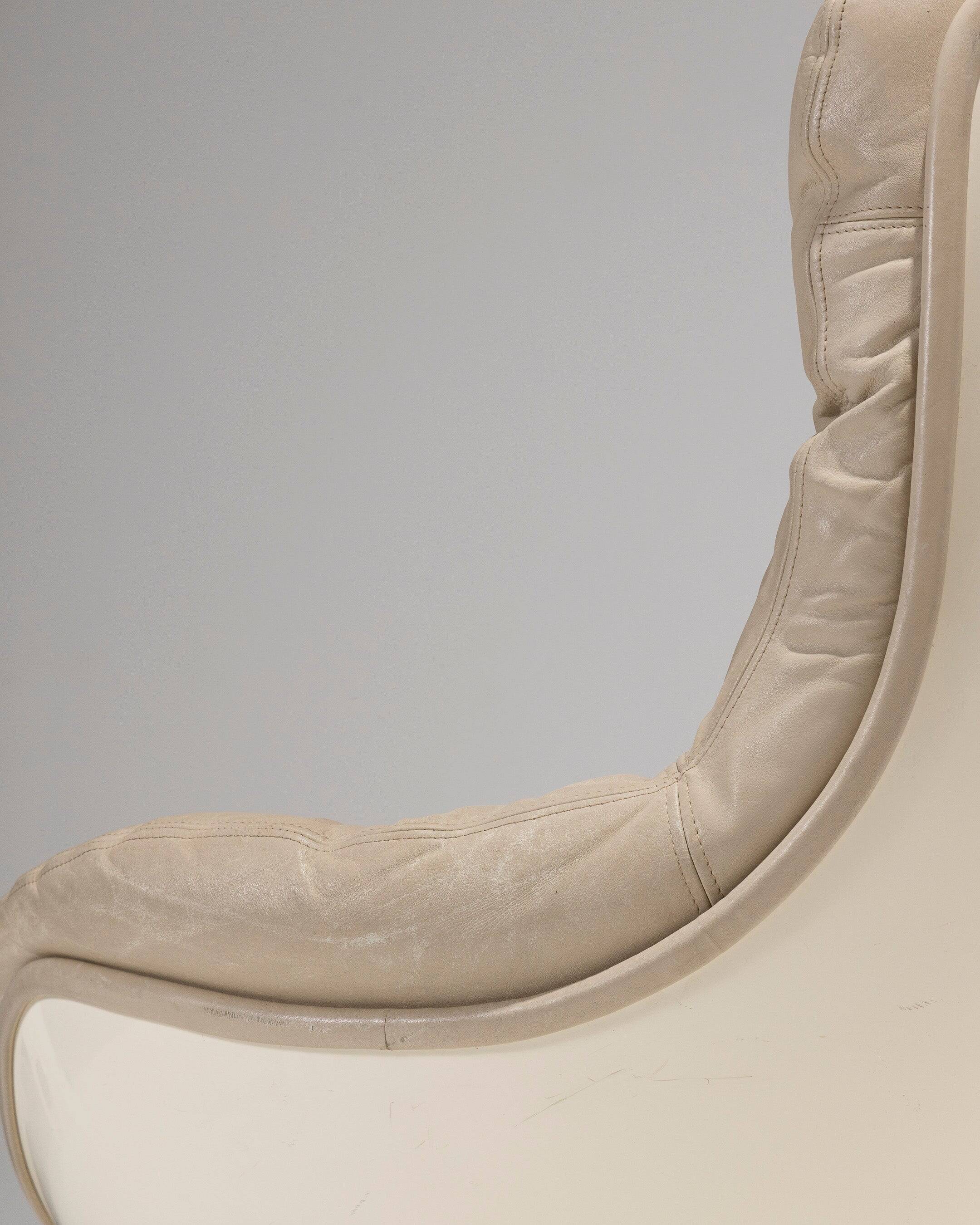 MICHEL CADESTIN KARATE LEATHER ARMCHAIR, 1970s