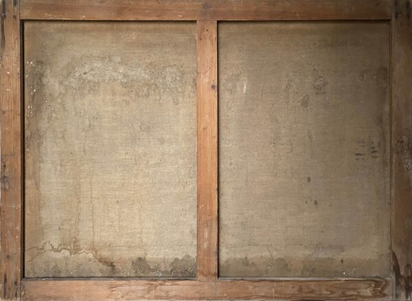 Tableau HST XIX° ''Usine'' Baccarat brasserie avec Serre, Pont Eiffel, Villa