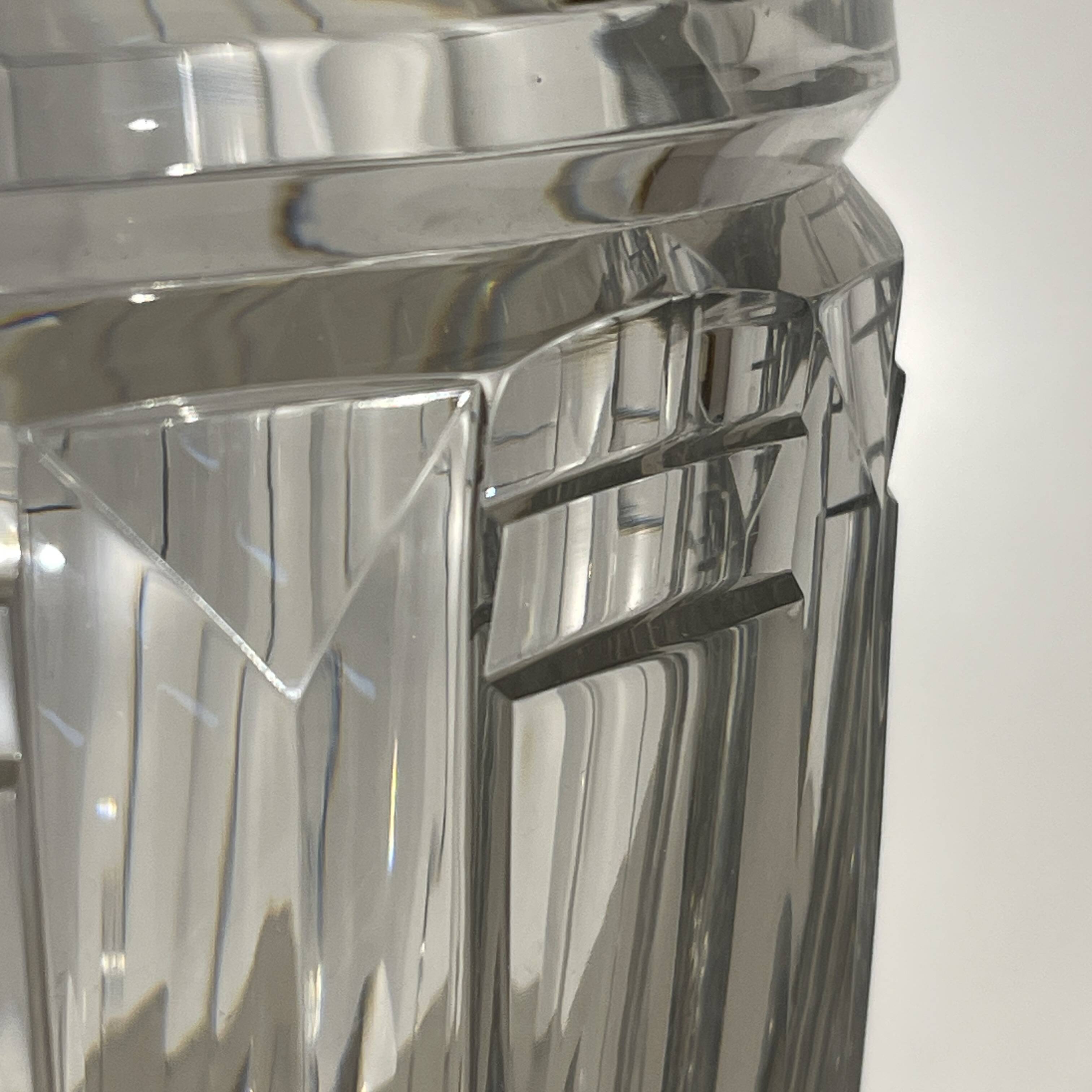 Joseph Simon Art Deco vase in clear cut crystal, ca 1925