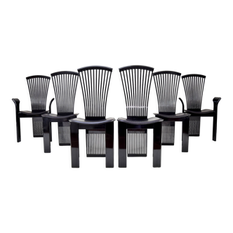 Pietro constantini mid century italian modern dining chairs set