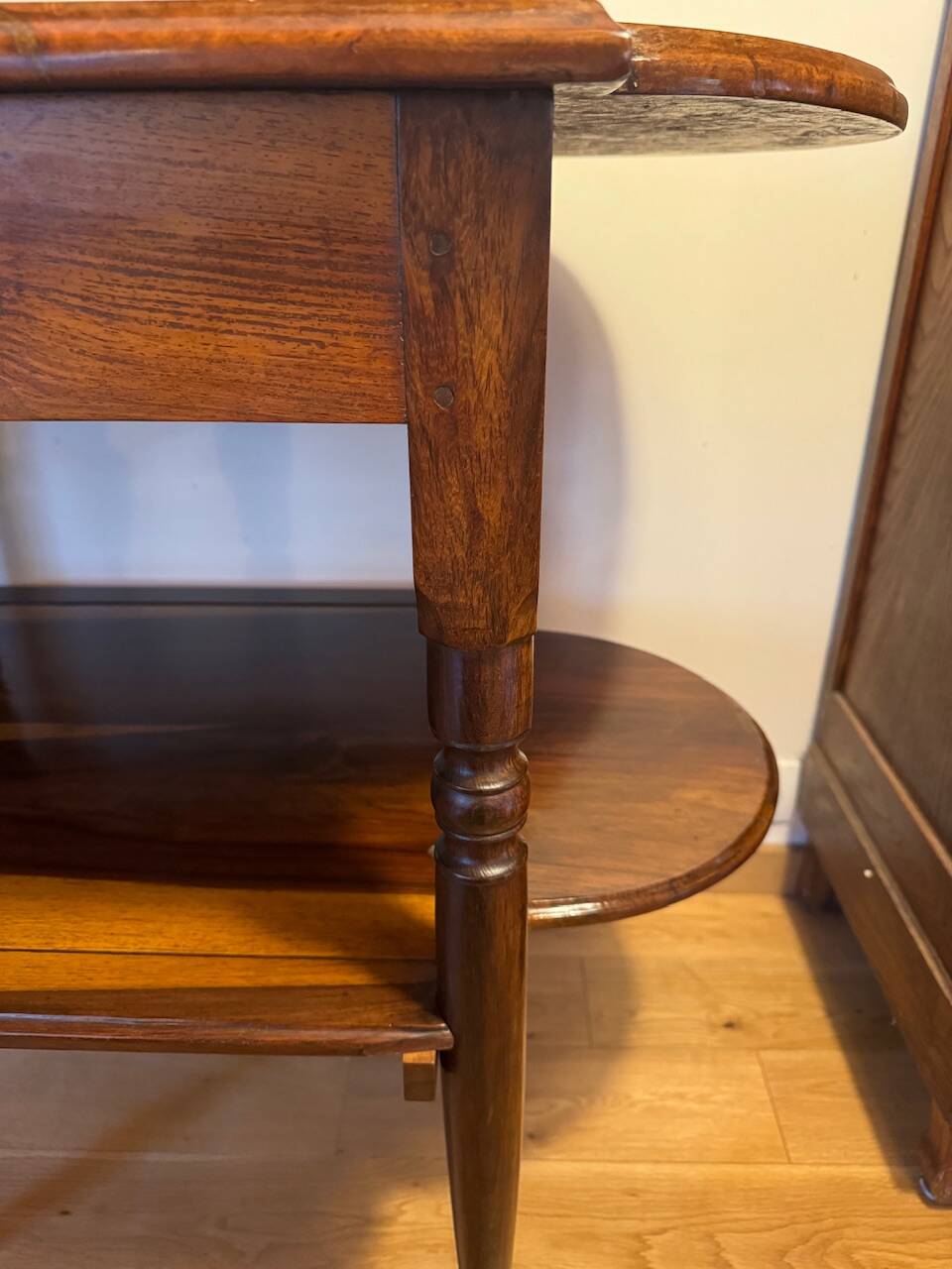 Console in rosewood and burl, early 20th century