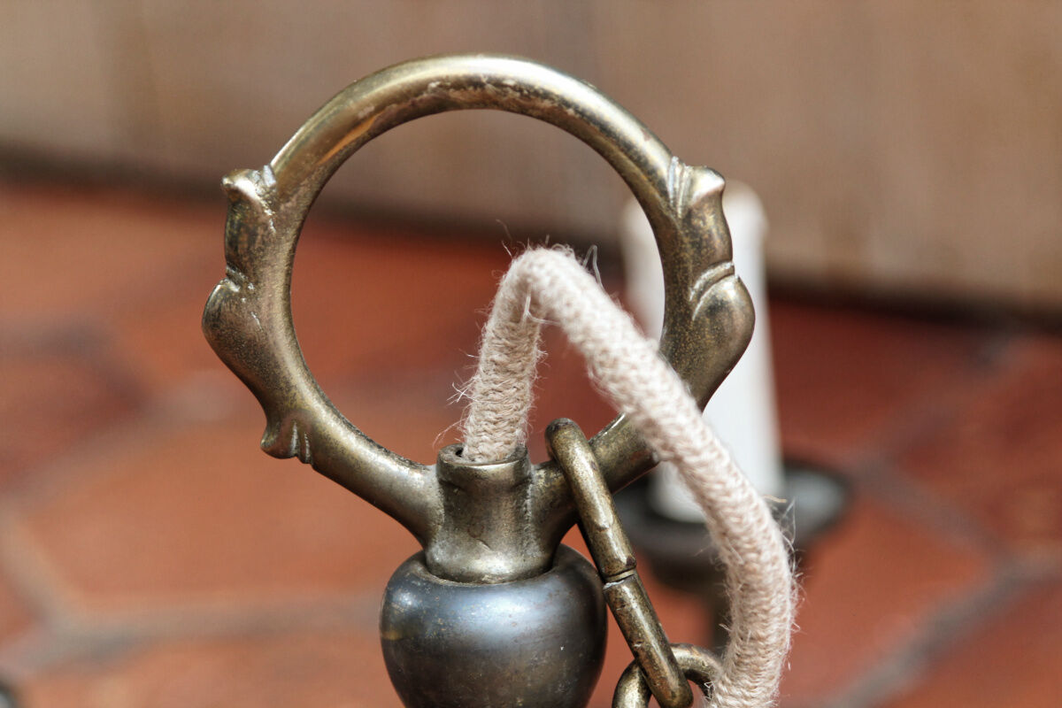 Brass chandelier, 10 burners