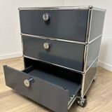USM Haller rolling cabinet in Anthracite Grey