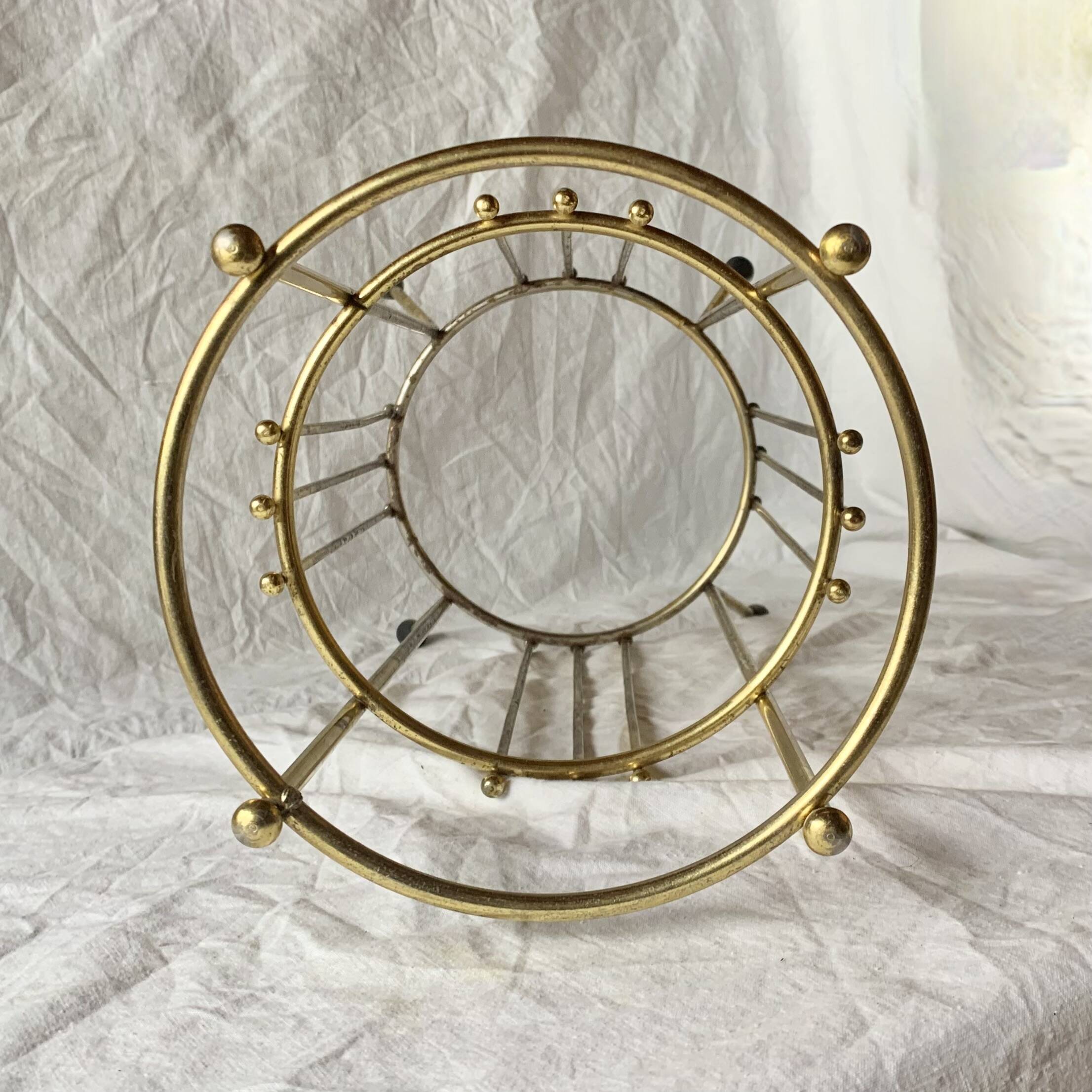 Vintage gold metal umbrella stand