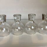 Four large bubble-style glasses by Kosta Boda.