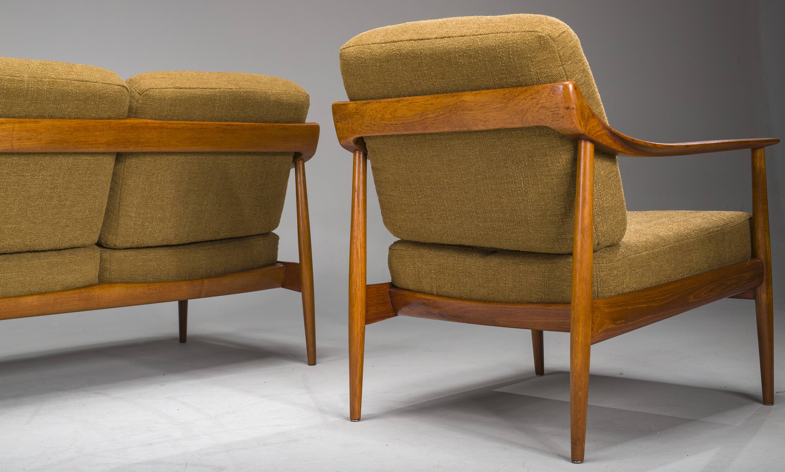 Mid-Century Lounge Chairs and 3-Seater Sofa by Walter Knoll Antimott, 1960