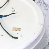 Large round frosted glass ceiling light, Murano, Kaiser, Germany, 1970s.