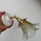 Vintage tulip wall light in iridescent glass