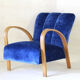 Fauteuil en velours Art déco italien des années 1940