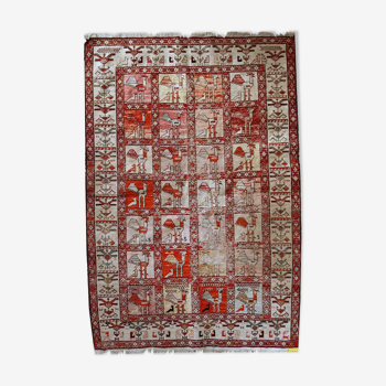 Vintage oriental handmade carpet 125cm x 183cm 1960s, 1c483