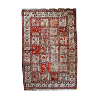 Vintage oriental handmade carpet 125cm x 183cm 1960s, 1c483