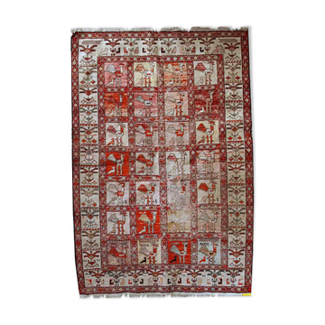 Vintage oriental handmade carpet 125cm x 183cm 1960s, 1c483