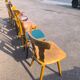 Set of 6 mismatched vintage wooden bistro chairs