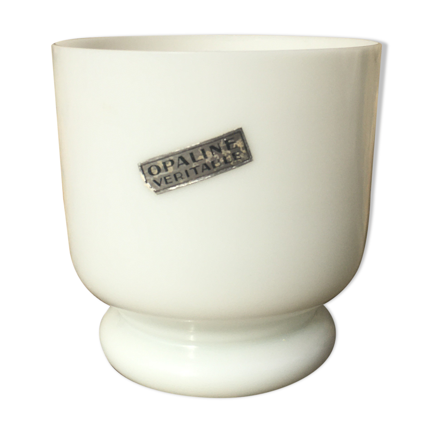 White opaline pot