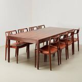 Niels Otto Moller Set of 8 Model 79 Dining Chairs in Rosewood and Leather for JL Mollers 1966