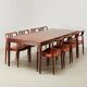 Niels Otto Moller Set of 8 Model 79 Dining Chairs in Rosewood and Leather for JL Mollers 1966