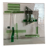 Pocket tray with green glass paste inlays