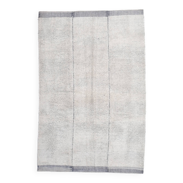 7x10 Light Blue Wool Handmade Woshable Moroccan Rug, 206x304Cm