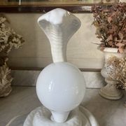 Lampe cobra vintage céramique et opaline
