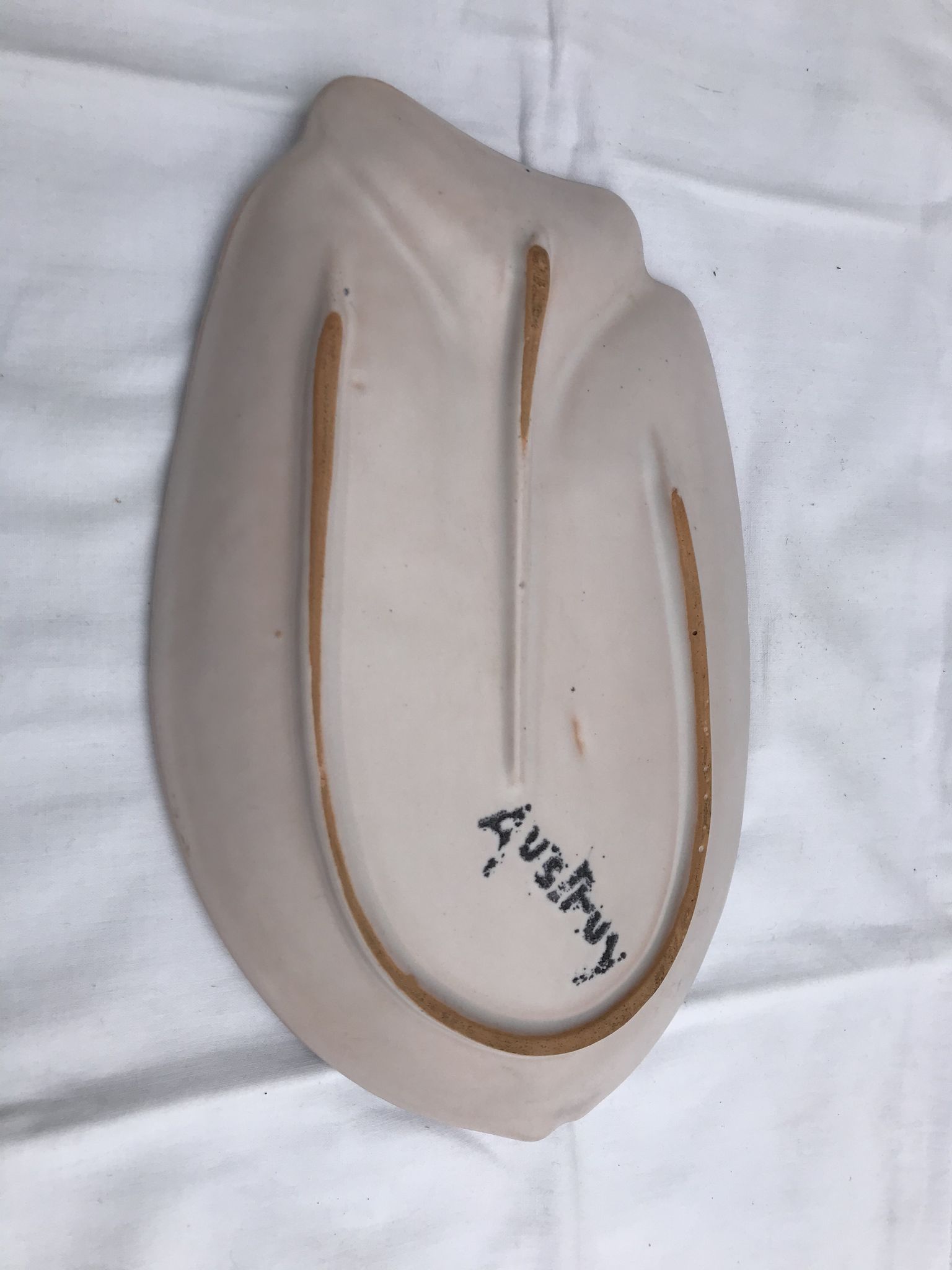 Former plate vallauris ceramics jean austruy shape vintage fish