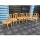 Set of 6 Cane Chairs in Provençal Louis XV Style Pale Yellow Wood
