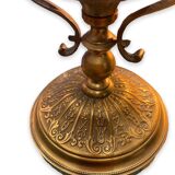 Paire de vasse cornet en bronze et cristal