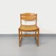 Chaise traîneau vintage en bois de hêtre et cannage des années 70 80