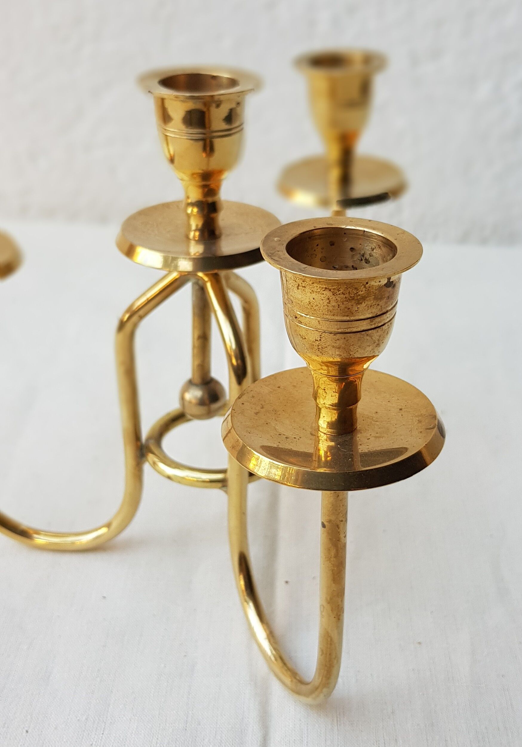 Chandelier 4 brass branch 80's
