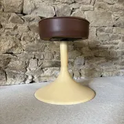 Tulip foot stool in plastic and faux leather, 1970