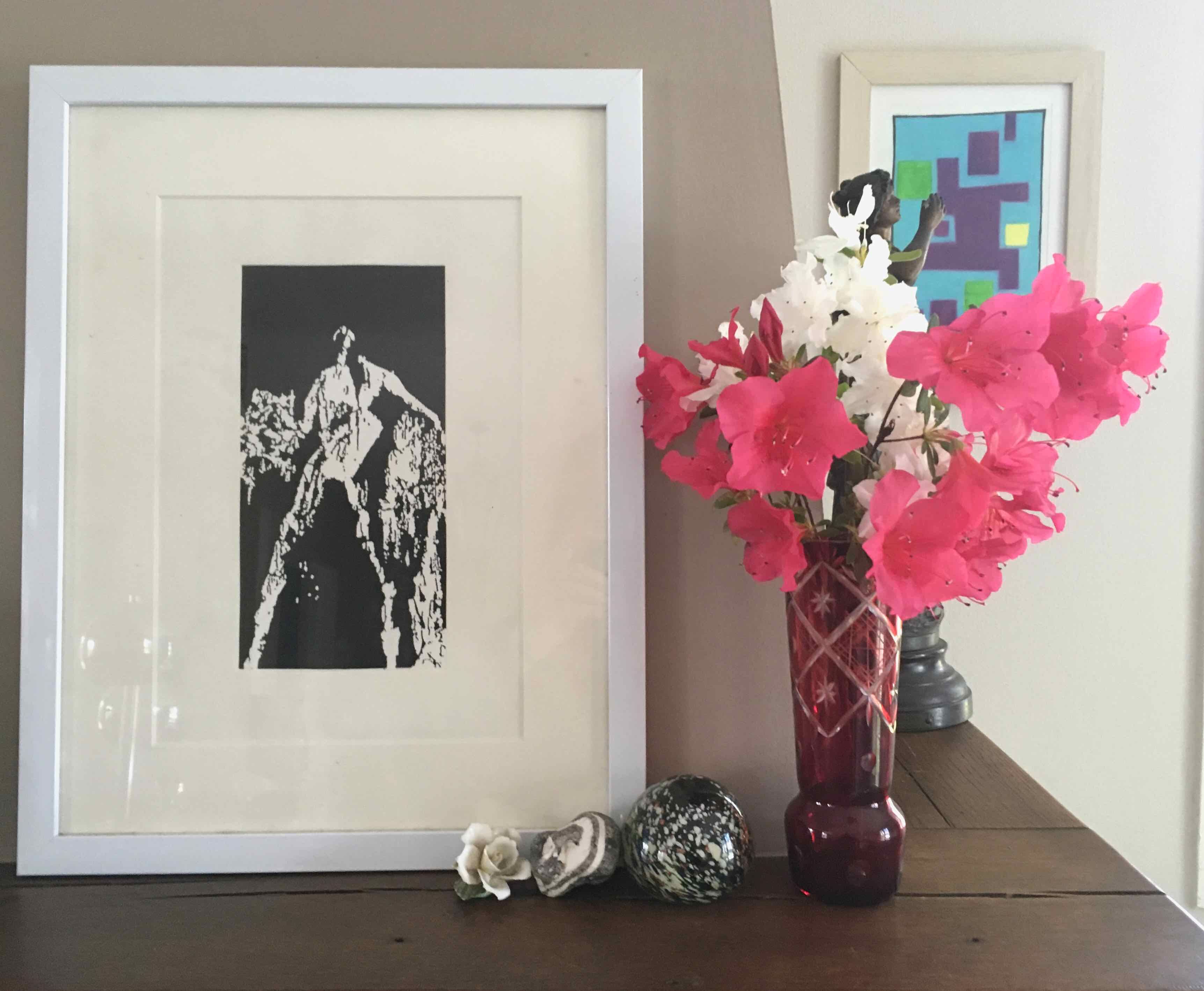 Carved Bohemian crystal vase