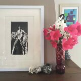 Carved Bohemian crystal vase