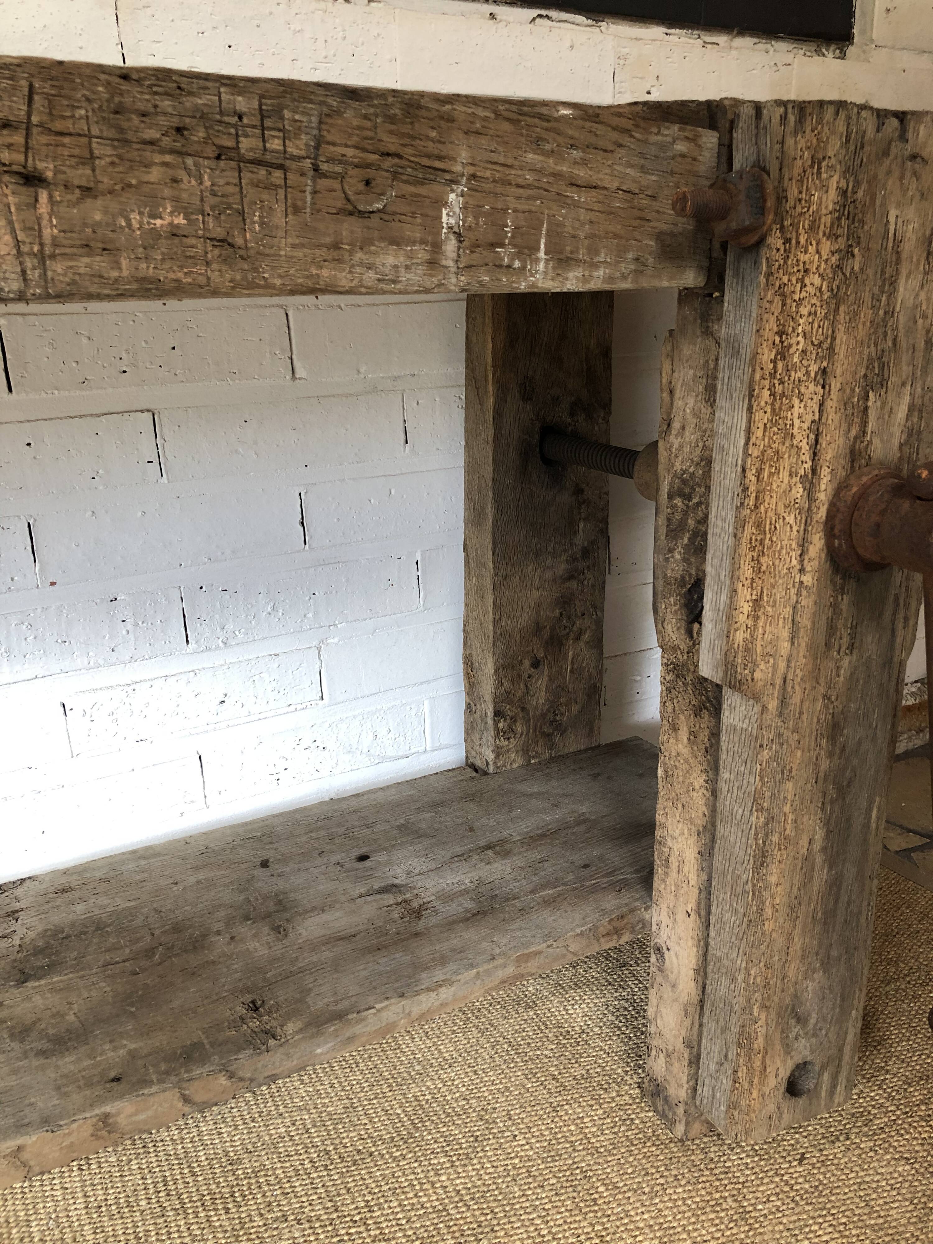 Oak carpenter's workbench