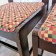 Vintage Black Wooden Dining Chairs: Retro Fabric Seats, 1970s Yugoslavia (S