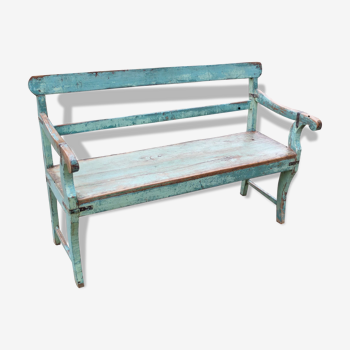 Banc vert en bois indien