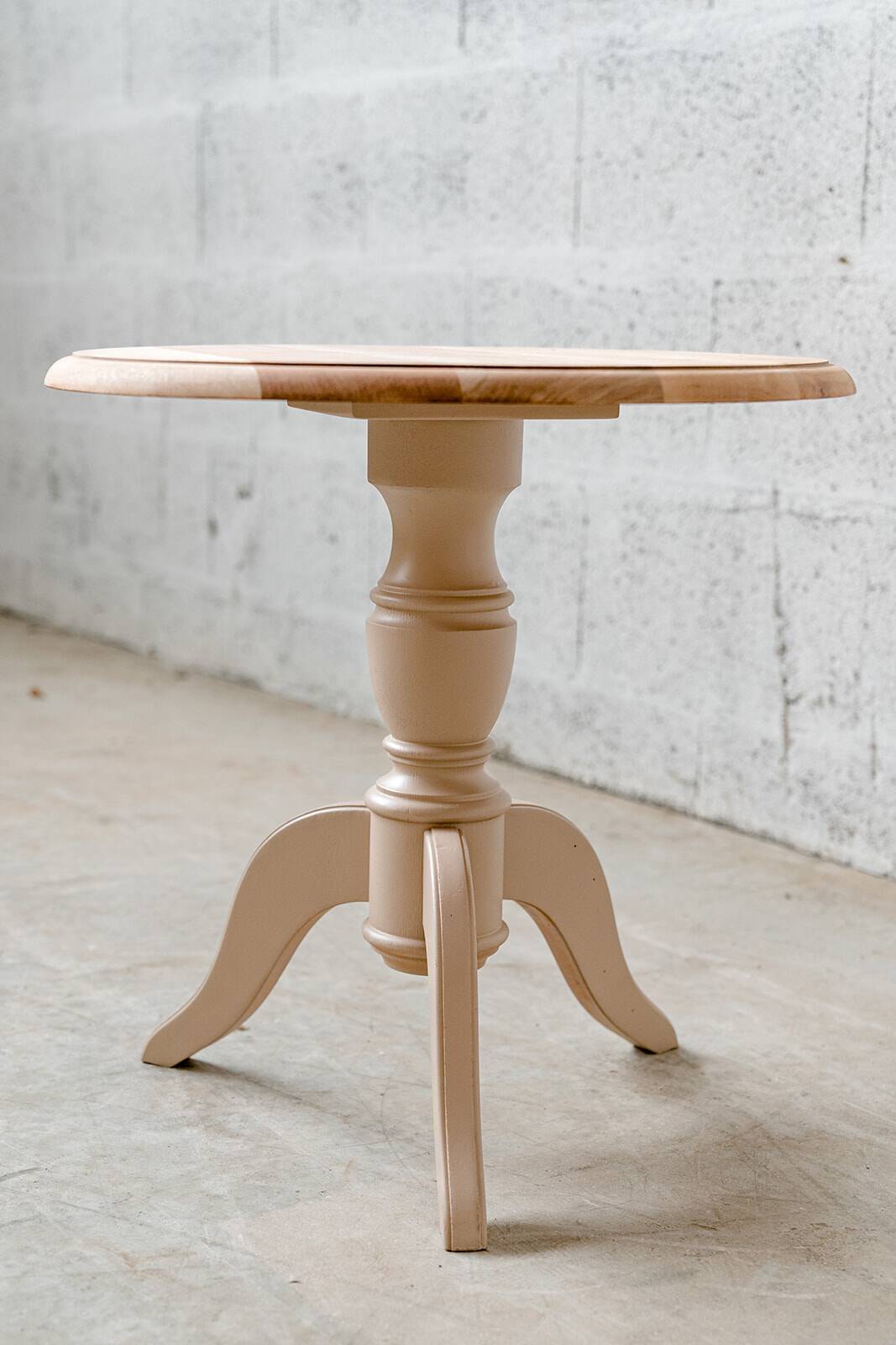 Old wooden pedestal table