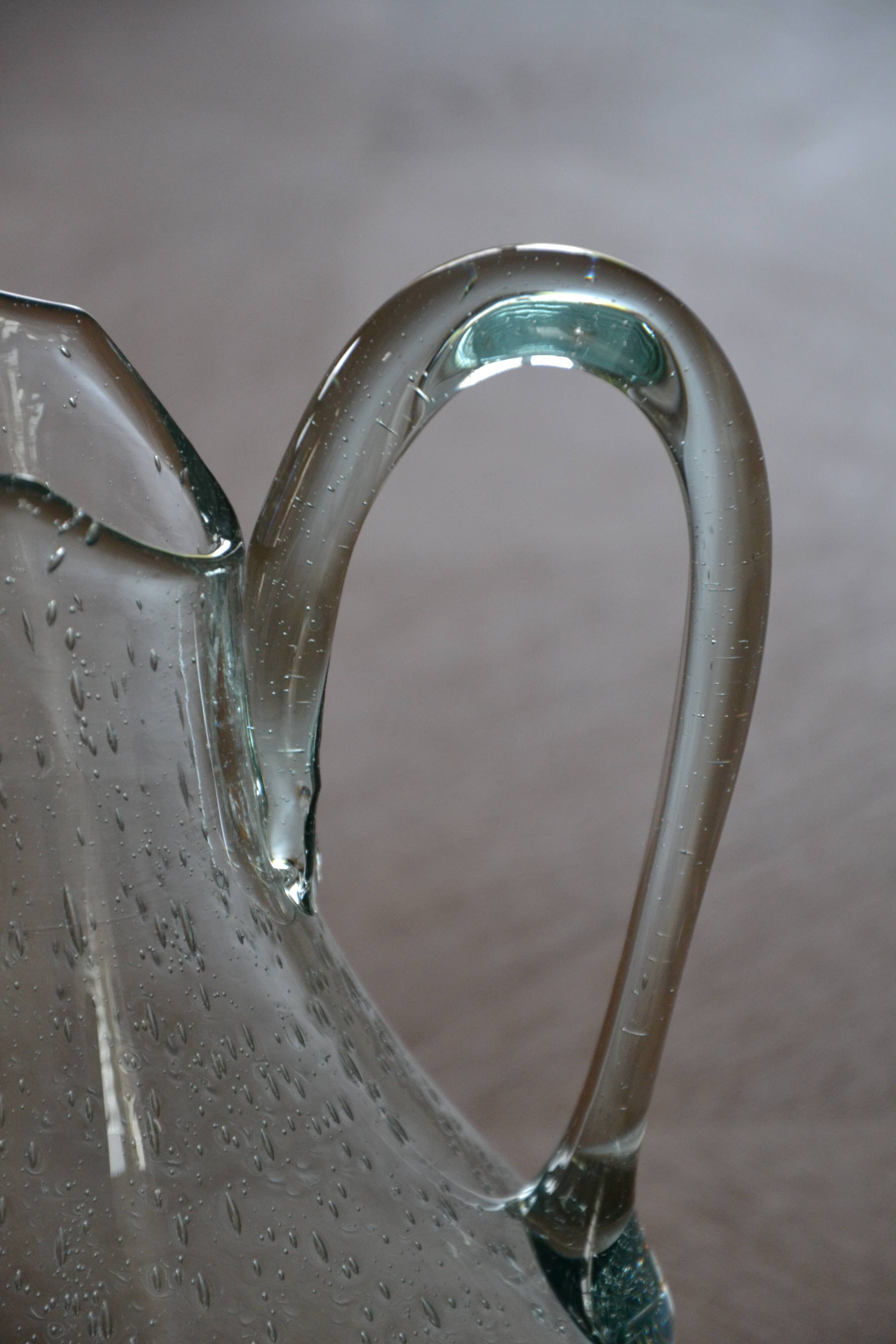 Carafe/pitcher signed Biot blown glass