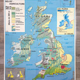 Vintage school map of the British Isles, mid-1982