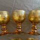 Amber bubble foot glasses