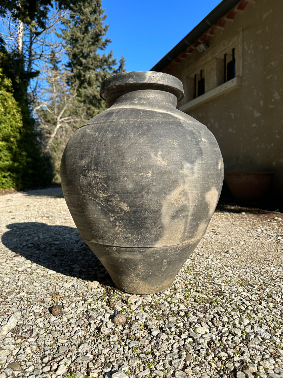 Ancient terracotta pottery jar from the 19th century