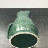 Ancien pichet céramique verte forme tonneau