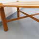 Vintage square coffee table in solid pine from the 70s and 80s.
