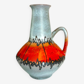 Enameled ceramic pitcher vase, Carstens West Germany, 60s/70s design