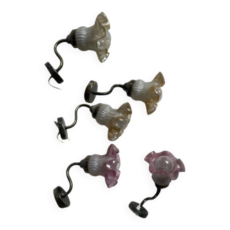 Art Deco blown glass wall lights