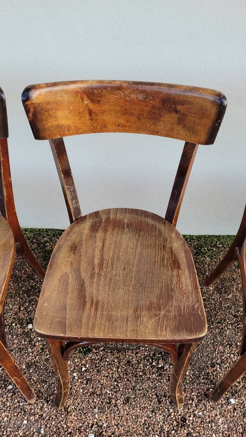 Series of 6 vintage restaurant bistro chairs - 1950s
