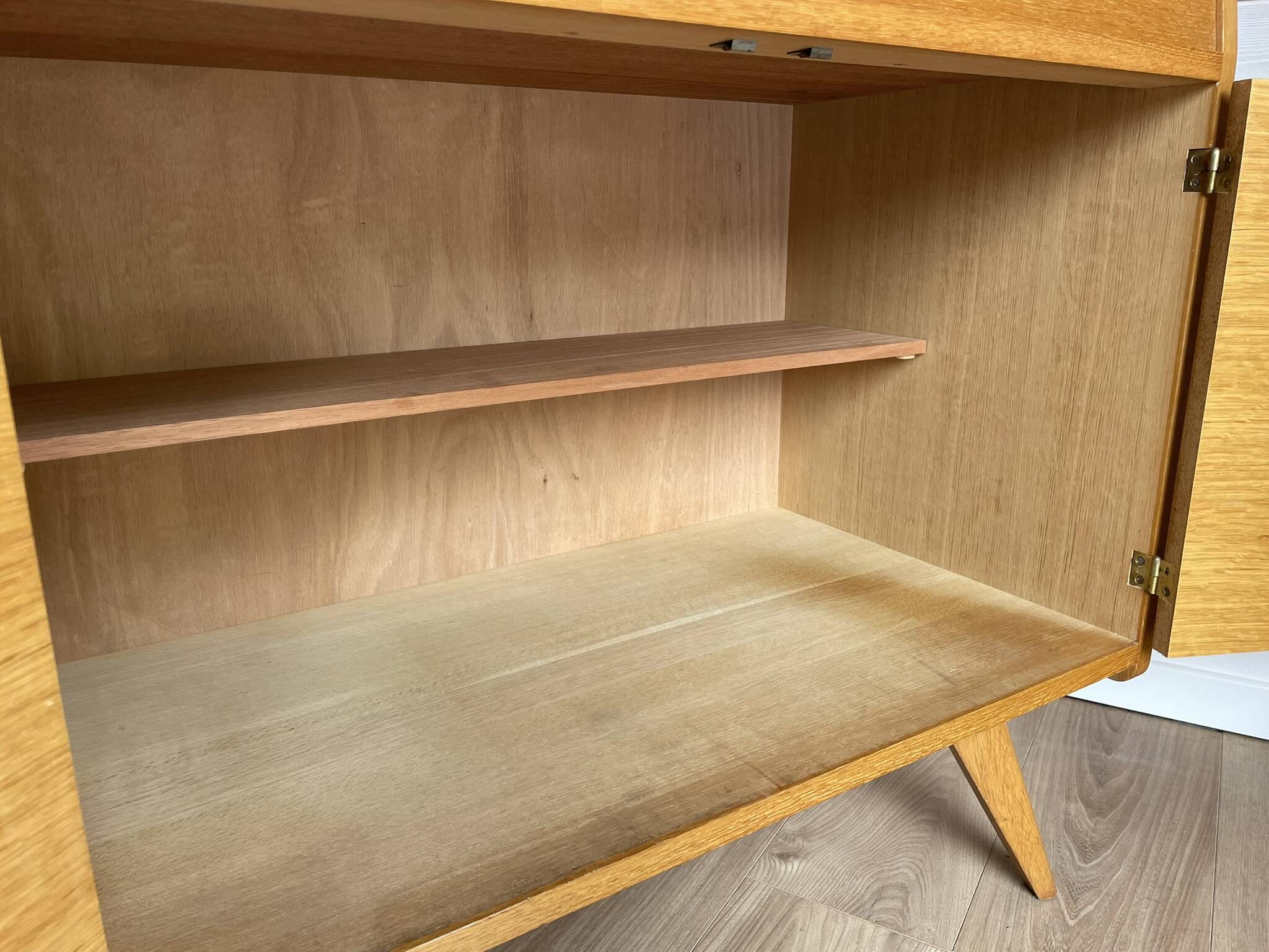 Vintage Scandinavian Secretary Desk 1960s - Oak Colour